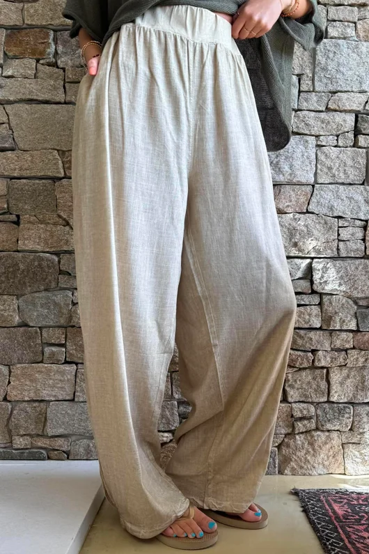 Lindin Linen Blend Dart Barrel Pant Washed Sandstone